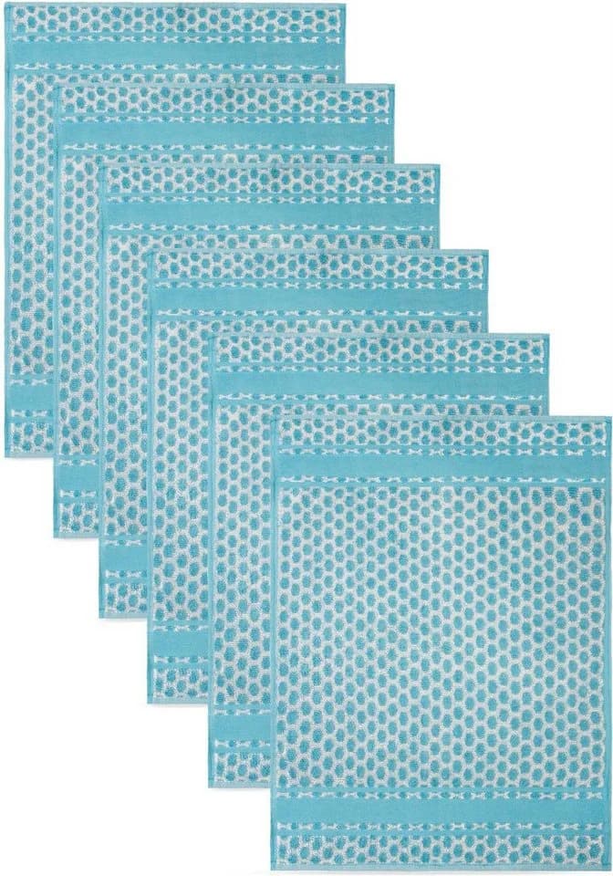Aspero Geschirrtuch 6er Set Frottee Baumwolle Blau Saugstark - Bild 2