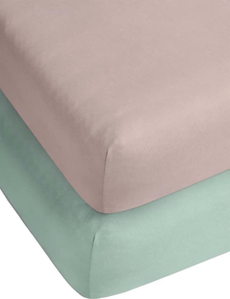 Aspero Spannbettlaken 100 % Bambus Interlock Grau/Rosa - Bild 2