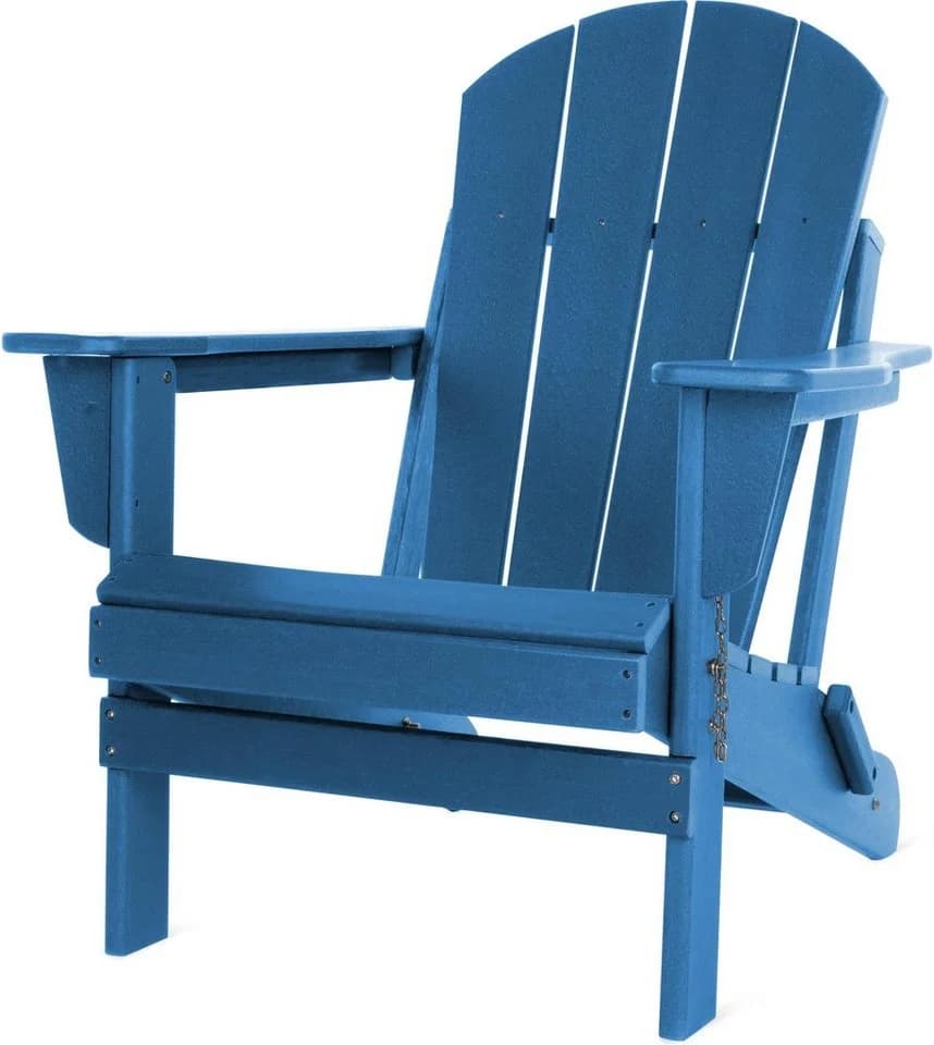 Aspero Adirondack Gartenstuhl Blau Klappbar HDPE - Bild 2
