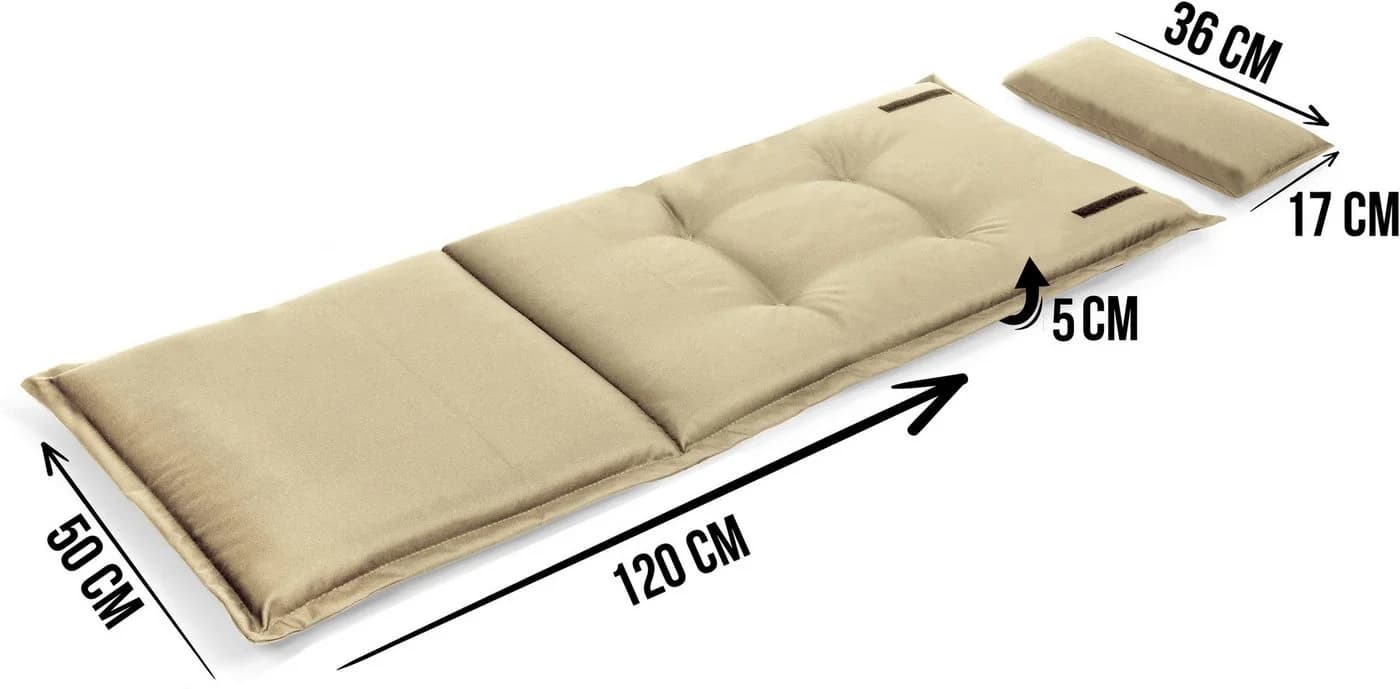 Aspero Hochlehnerauflage Palermo Set 4 Stuhlkissen Beige Wasserdicht - Bild 5