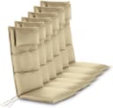 Aspero Hochlehnerauflage 6-tlg. Beige Wasserdicht mit Kopfkissen Bild 2