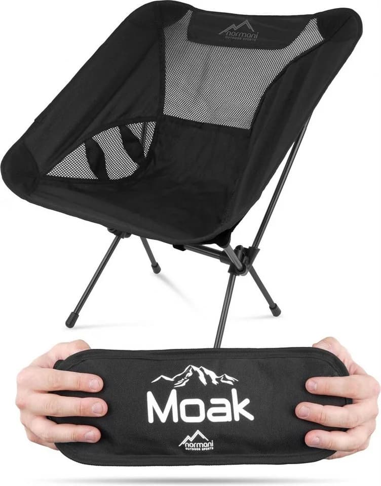 normani Campingstuhl Moak Ultraleicht Schwarz Aluminium - Bild 2