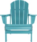 Aspero Gartenstuhl Adirondack mit Fußstütze Grau HDPE Klappbar Bild 1