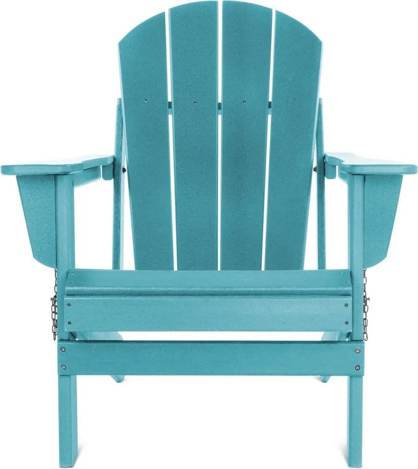 Aspero Gartenstuhl Adirondack mit Fußstütze Grau HDPE Klappbar