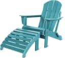 Aspero Gartenstuhl Adirondack mit Fußstütze Grau HDPE Klappbar Bild 2