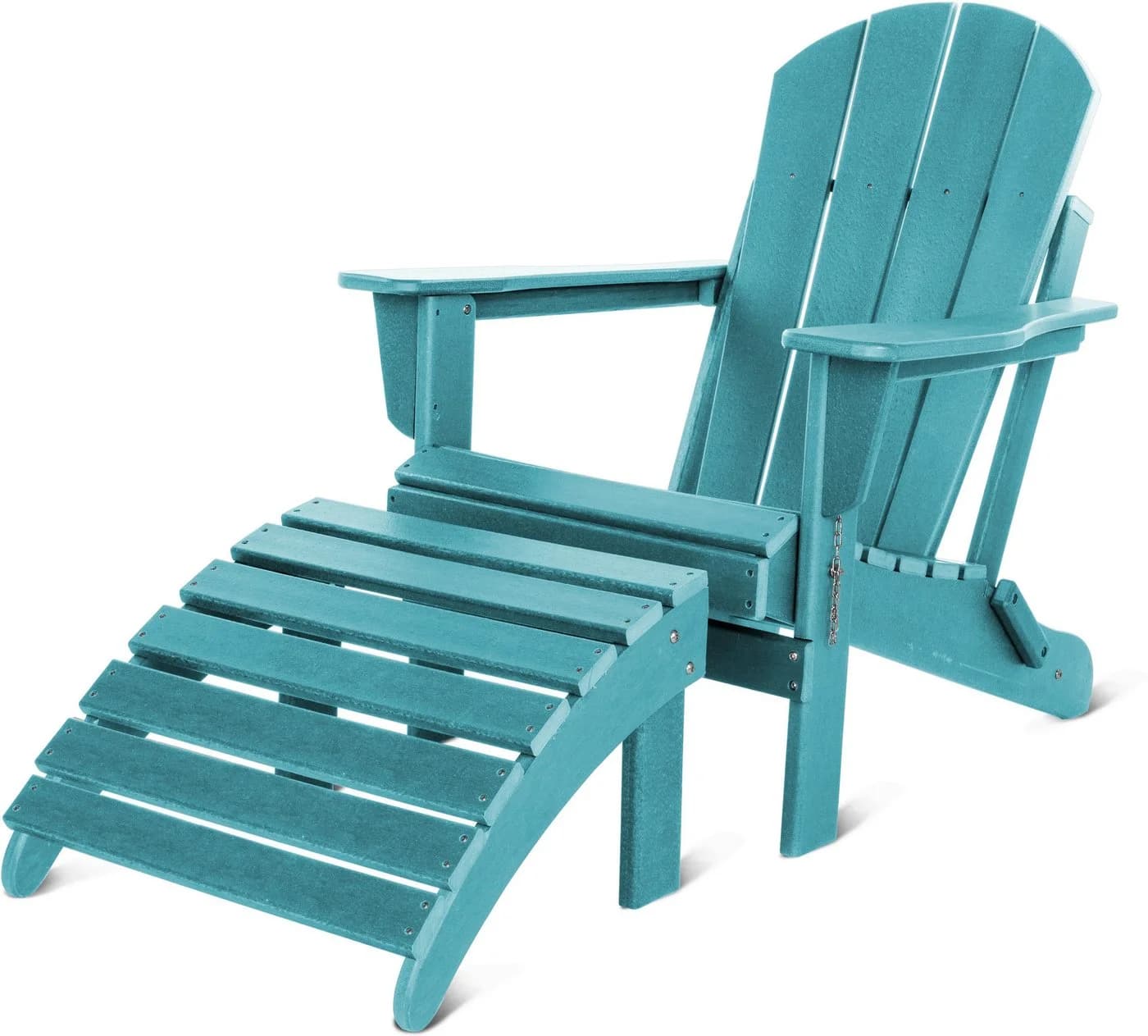 Aspero Gartenstuhl Adirondack mit Fußstütze Grau HDPE Klappbar - Bild 2