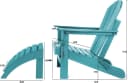Aspero Gartenstuhl Adirondack mit Fußstütze Grau HDPE Klappbar Bild 4
