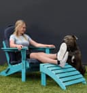 Aspero Gartenstuhl Adirondack mit Fußstütze Grau HDPE Klappbar Bild 5