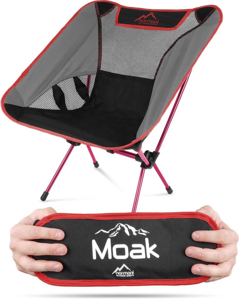 normani Campingstuhl Moak Ultraleicht Aluminium Grau/Rot - Bild 2