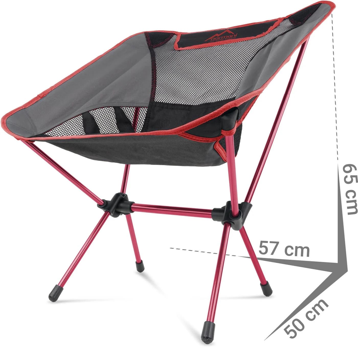 normani Campingstuhl Moak Ultraleicht Aluminium Grau/Rot - Bild 3