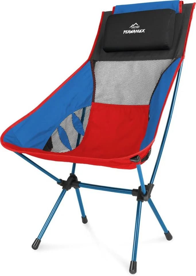 normani Peawanuck Ultraleichter Campingstuhl Blau/Rot mit Kopfkissen - Bild 5