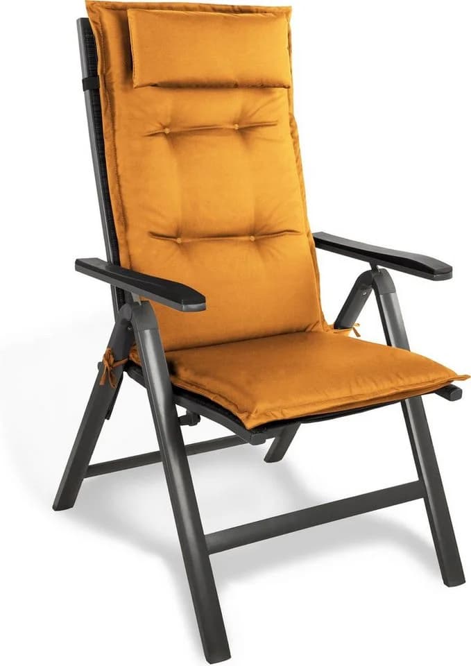 Aspero Hochlehnerauflage Palermo Set Orange Grau Wasserdicht