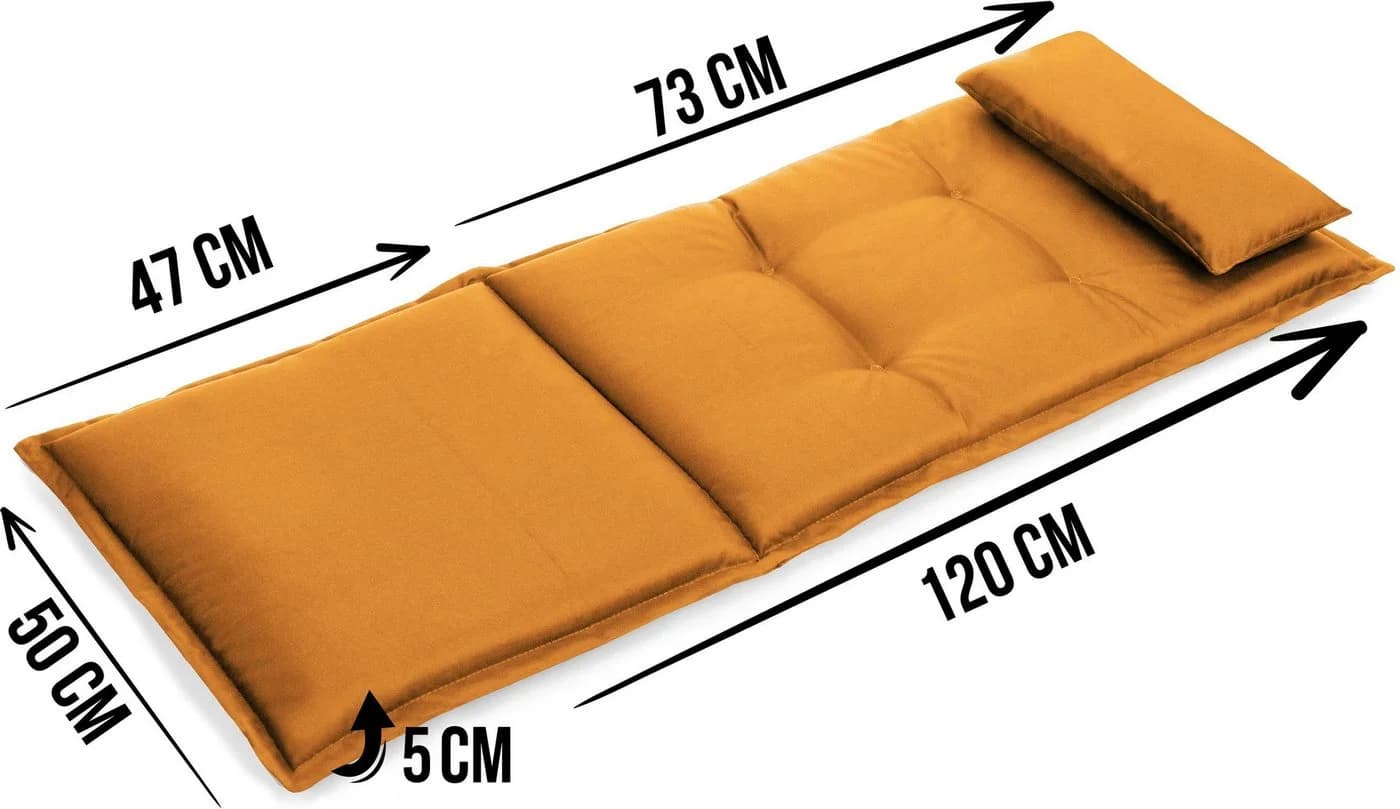 Aspero Hochlehnerauflage Palermo Set Orange Grau Wasserdicht - Bild 5