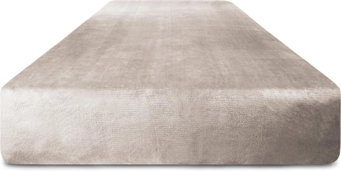 Aspero Flanell-Spannbettlaken PERPIGNAN Taupe 100% Polyester - Bild 3