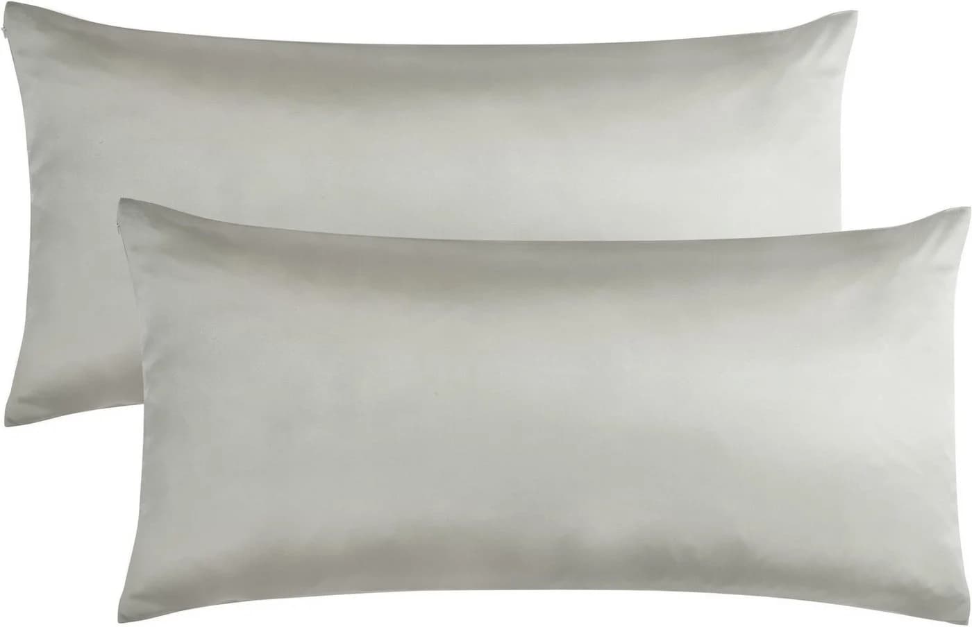 Aspero Kissenbezüge 2x Satin 40x80 cm Hellgrau - Bild 2