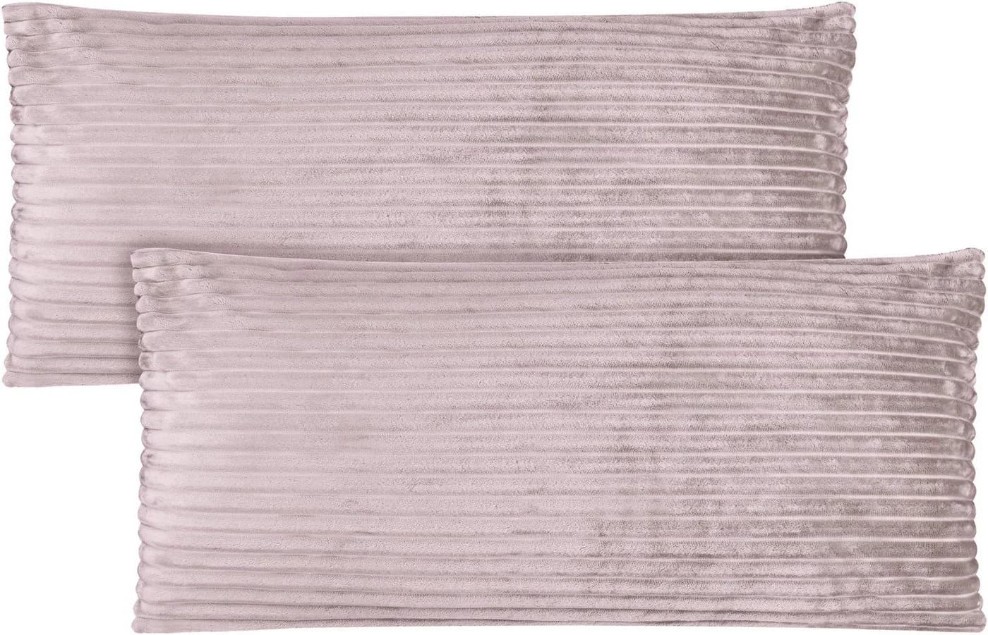 Aspero Kissenbezüge 2-tlg. Streifen-Flanell 40x80 cm Rosa - Bild 2