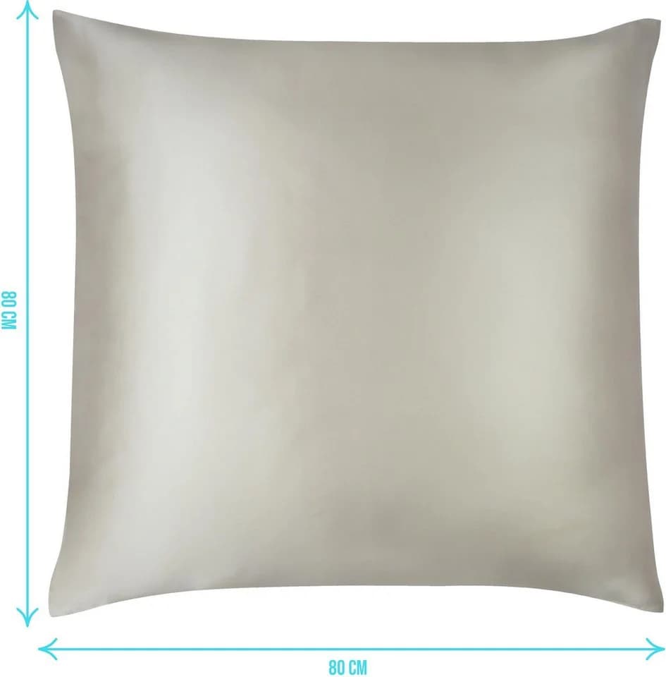 Aspero Seiden Kissenbezug 80x80 cm Enna Beige Haut- und haarschonend
