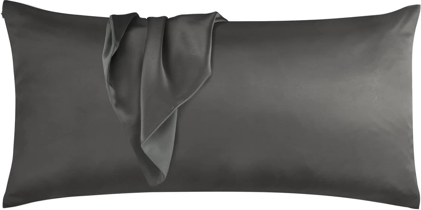 Aspero Satin Kissenbezug 40x80 cm Grau Haut- und Haarpflege
