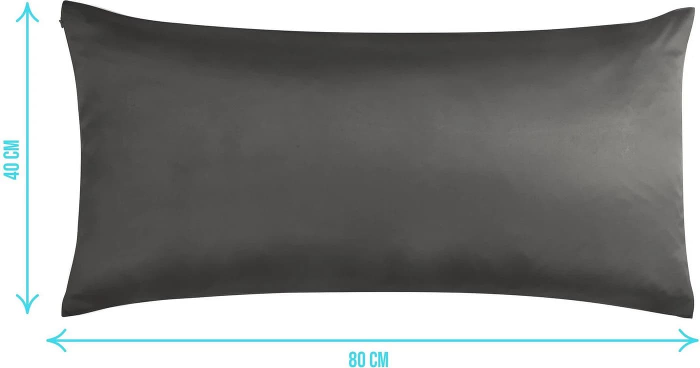 Aspero Satin Kissenbezug 40x80 cm Grau Haut- und Haarpflege - Bild 3