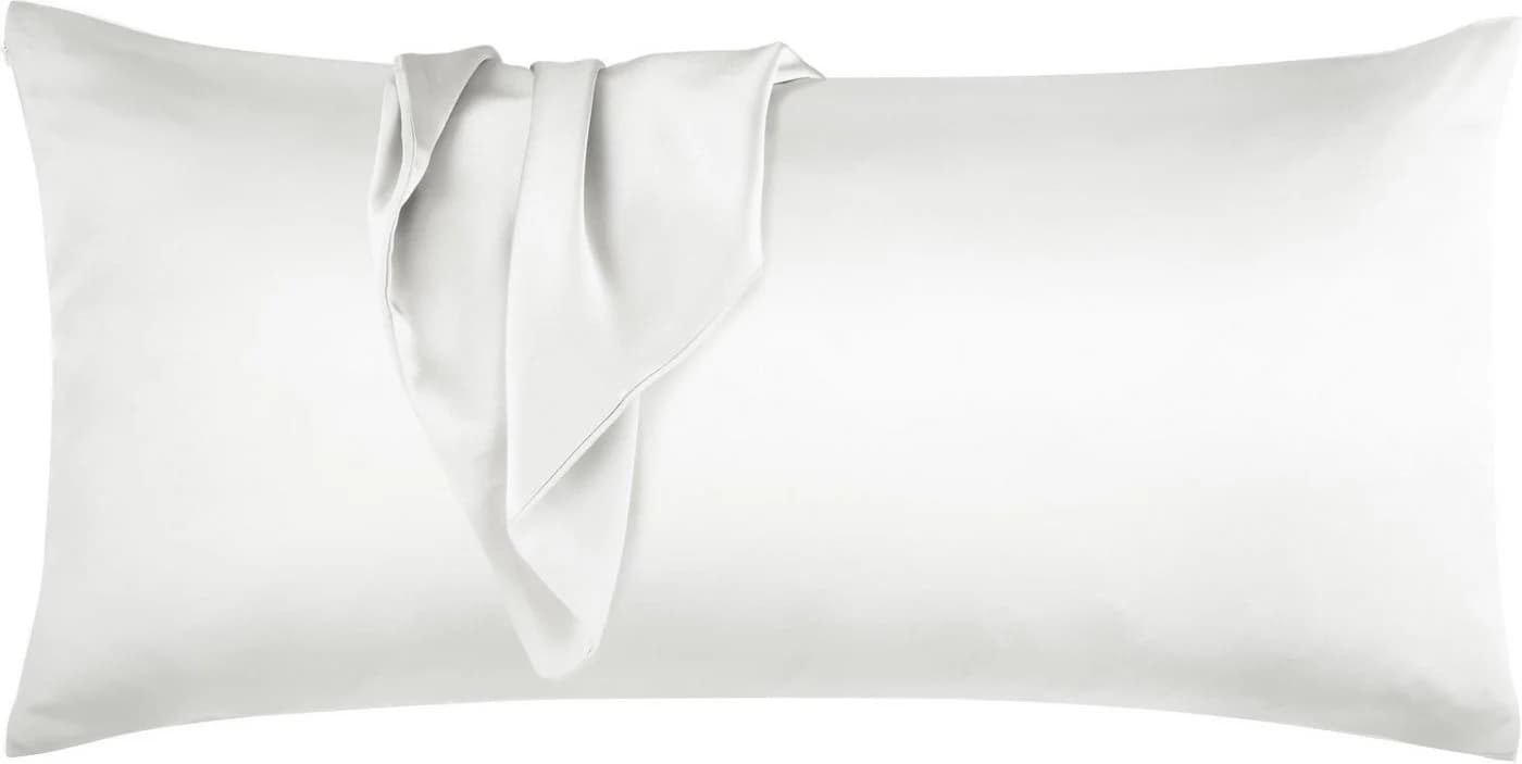 Aspero 2x Satin Kissenbezüge 40x80 cm Weiß Haut- und Haarpflege