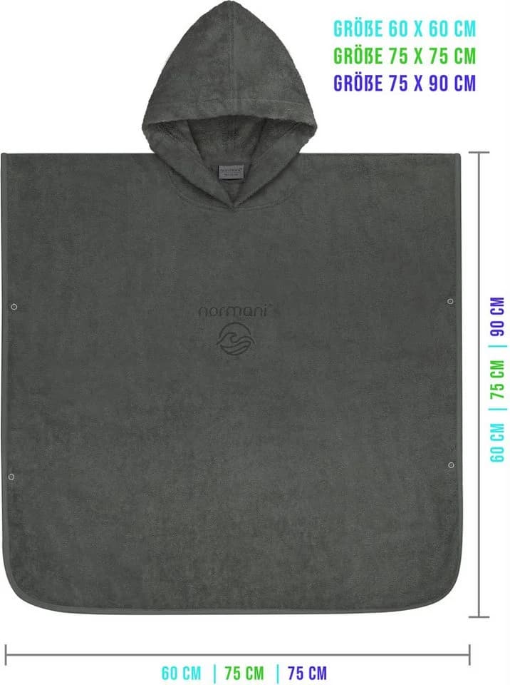 normani Kinder-Badeponcho Bio-Baumwolle Kapuze Schlupf - Bild 3
