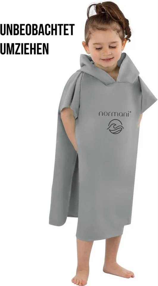 normani Badeponcho Polyester Kapuze Schlupf Strand-Poncho für Kinder von 2-13 Jahren - Bild 3
