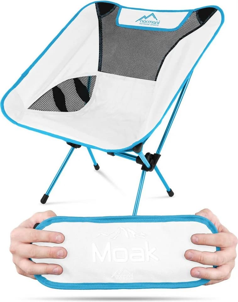 normani Campingstuhl Moak Ultraleicht Klappstuhl Aluminium Weiß - Bild 2