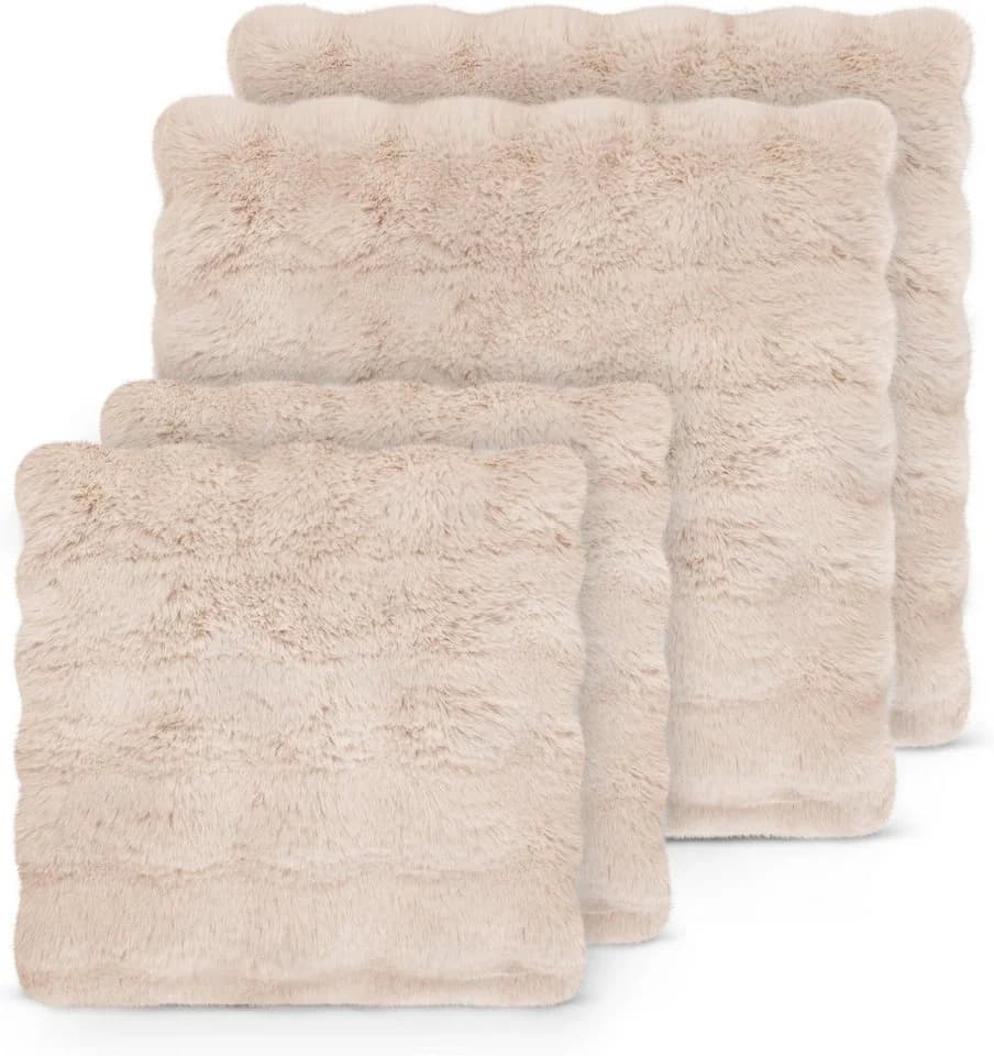 Aspero Kissenbezug Milan Fellimitat Beige - Bild 2
