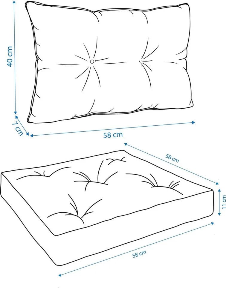 Aspero Sitzauflage Set Stuhl- und Rückenkissen 58x58 cm & 58x40 cm - Bild 3