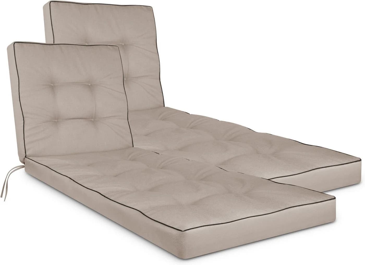 Aspero Saragossa Garten-Liegenauflagen 2er Set Beige Wasserdicht - Bild 2