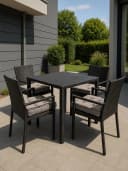 Aspero Sitzauflage 4er Set Beige Polyester Outdoor Bild 1