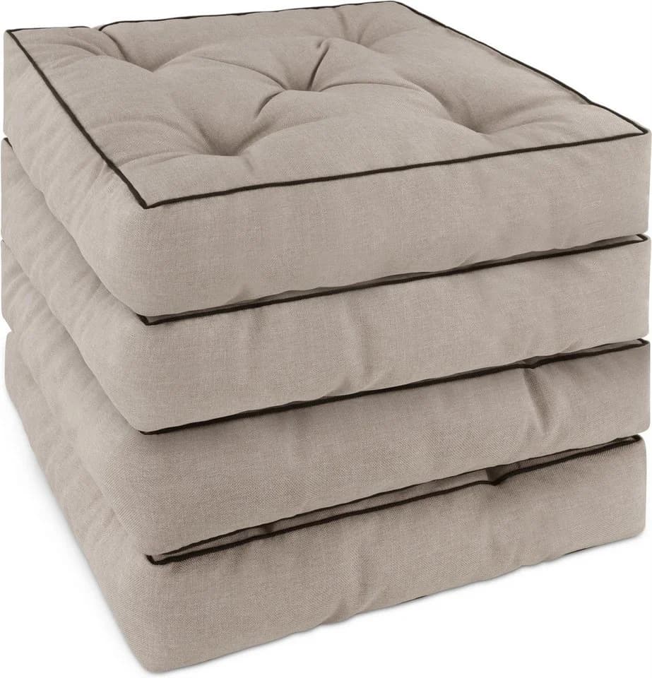 Aspero Sitzauflage 4er Set Beige Polyester Outdoor - Bild 2