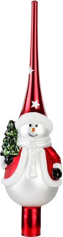 MAGIC by Inge Christbaumspitze Merry Red Schneemann Glas