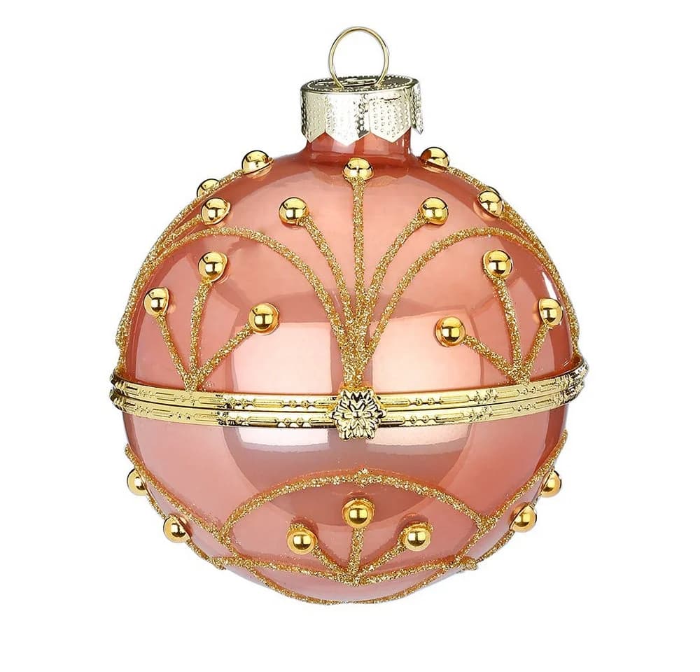 Holly & Jolly Weihnachtsbaumkugel 8cm altrosa befüllbar Glas
