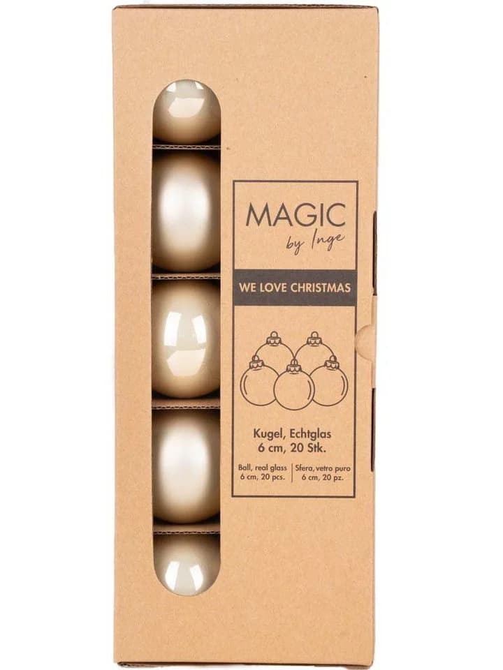 MAGIC by Inge Weihnachtsbaumkugel Champagne 20 Stk 6cm - Bild 3