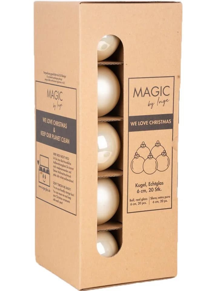 MAGIC by Inge Weihnachtsbaumkugel Champagne 20 Stk 6cm - Bild 4