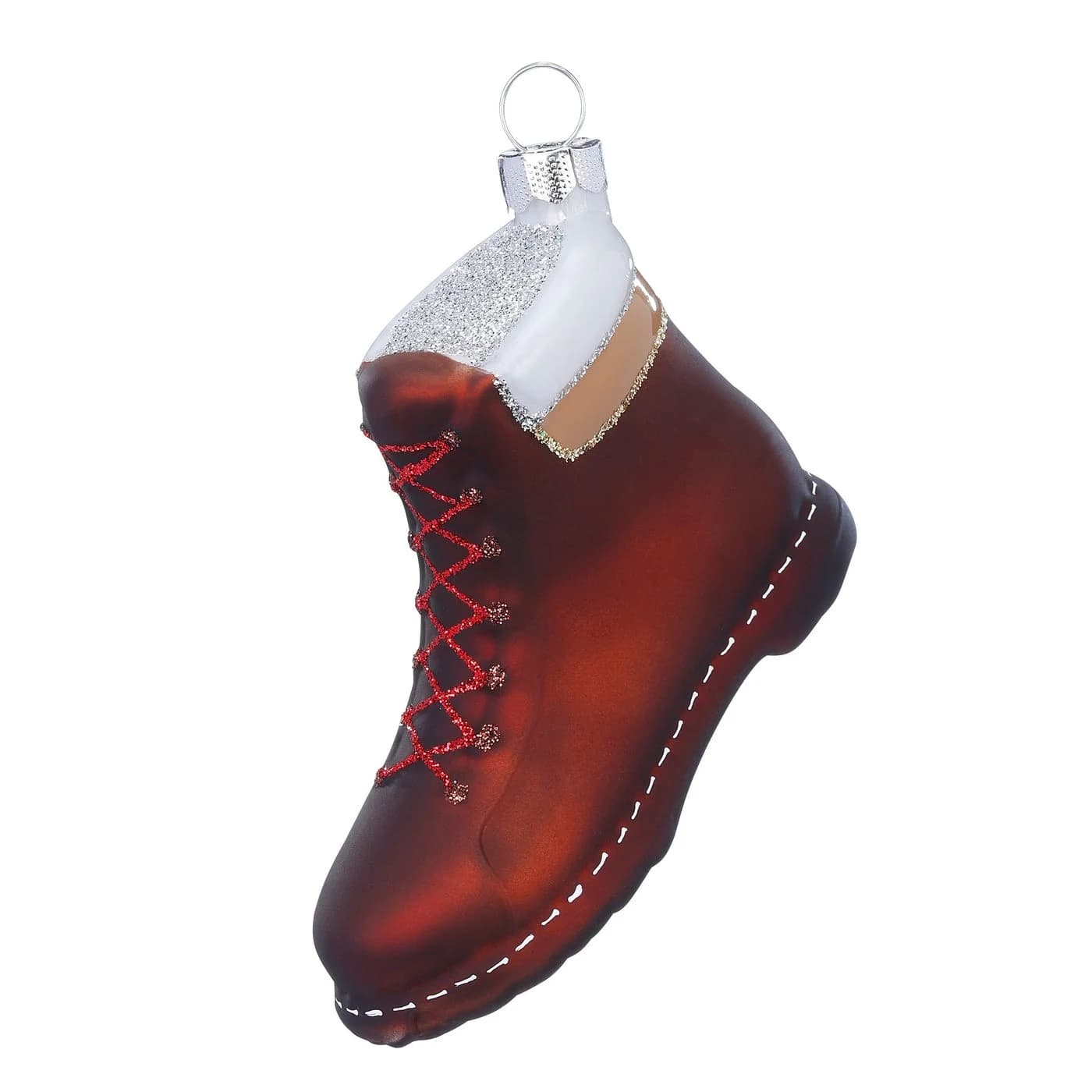 Holly & Jolly Christbaumschmuck Glas Wanderschuh Figur Braun