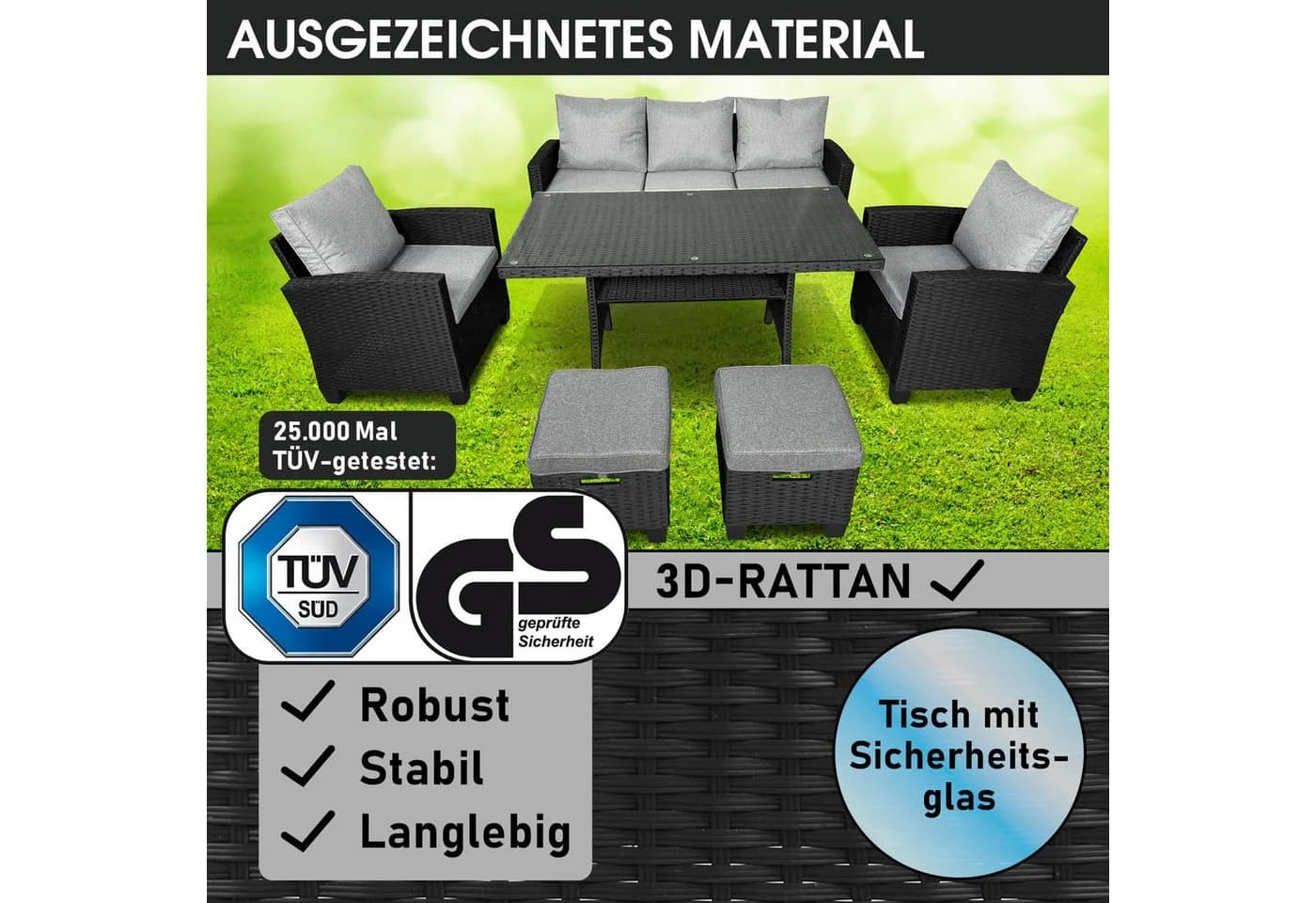 BRAST Gartenlounge-Set Delight bis zu 7 Personen TÜV-geprüft - Bild 3