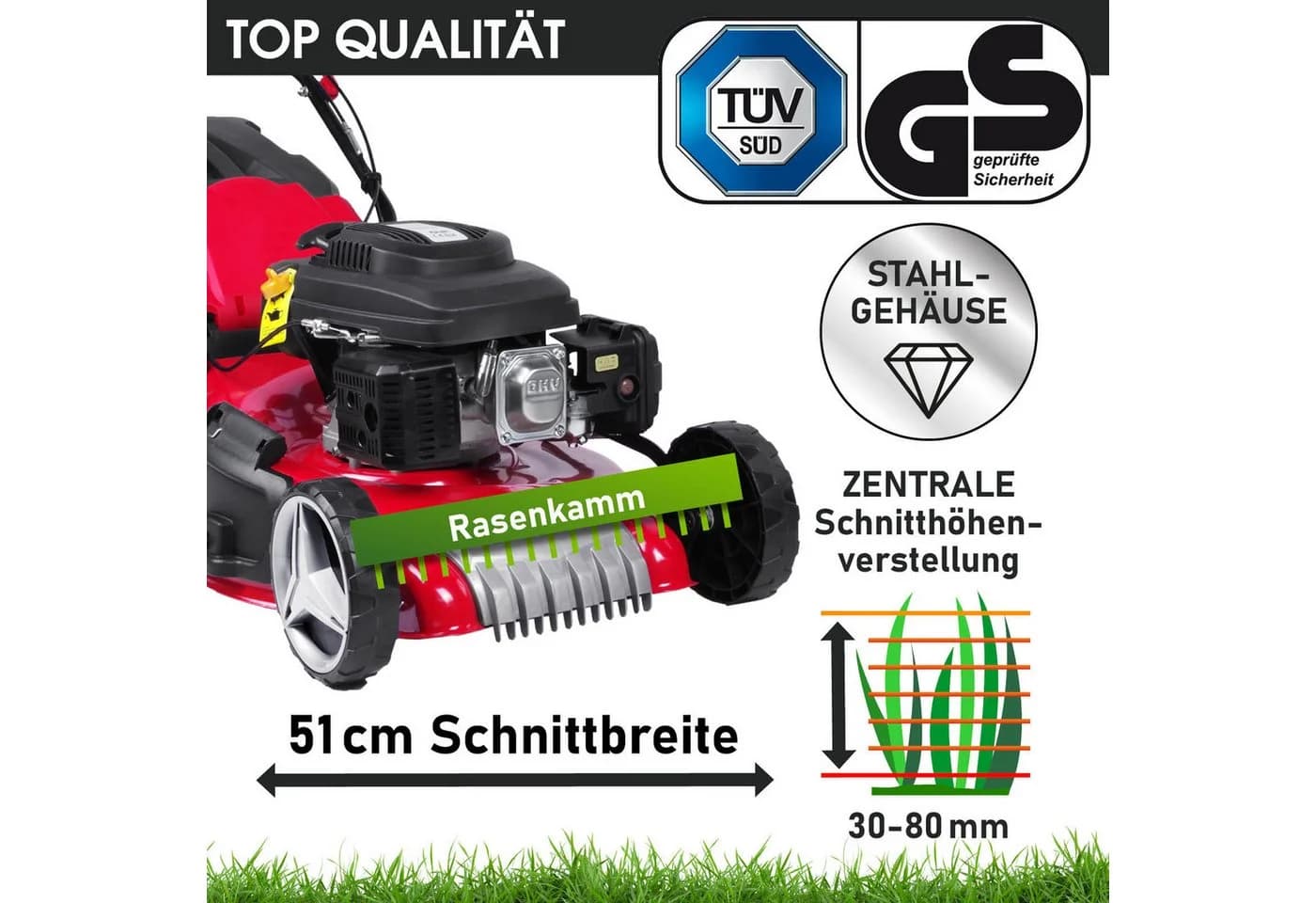 BRAST Benzinrasenmäher 51cm mit Antrieb 7PS - Bild 4