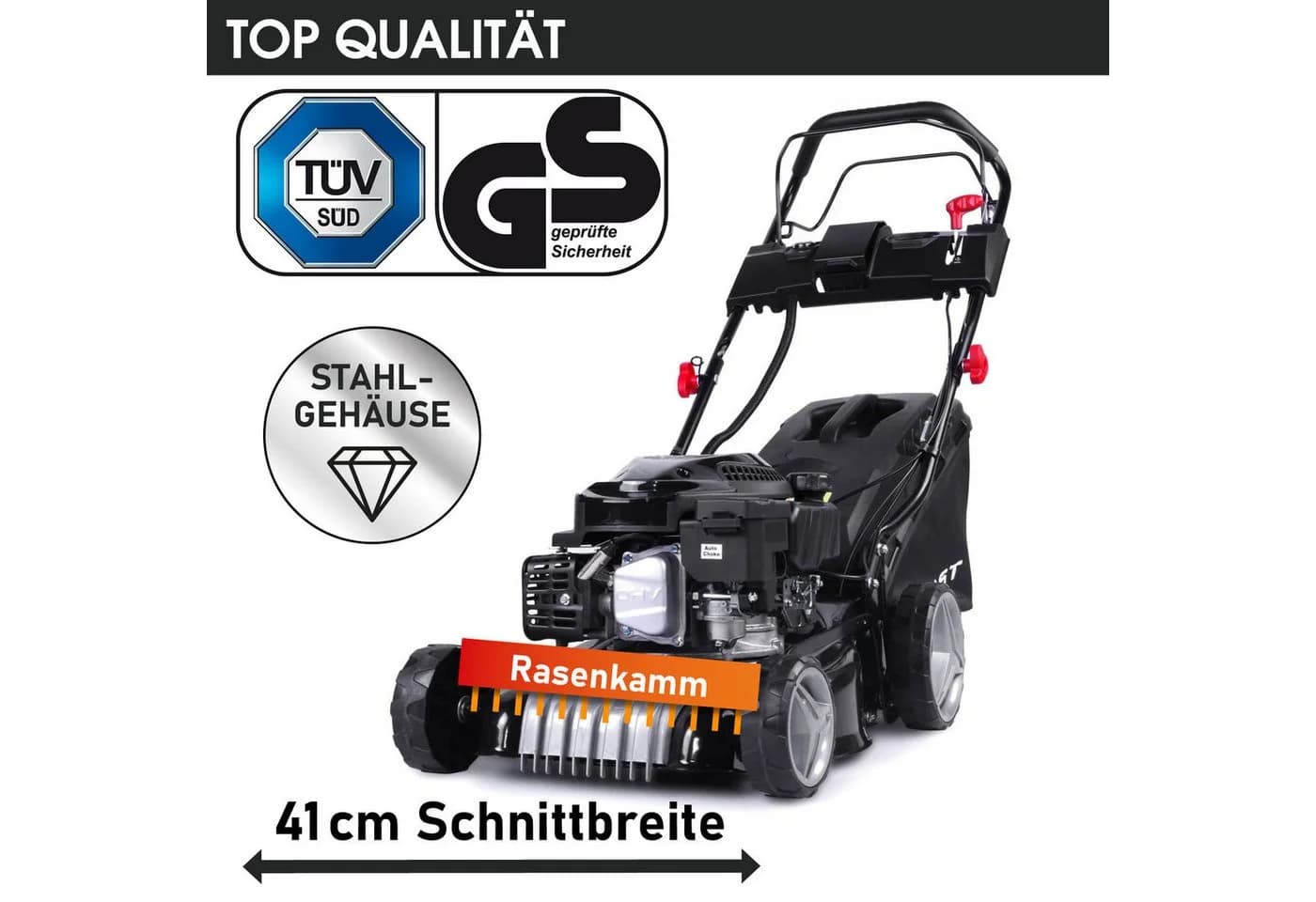BRAST Benzinrasenmäher 41cm Schnittbreite 4-Takt Motor Elektrostart - Bild 4