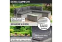 BRAST Gartenlounge-Set Oase 4-tlg. Grau Polyrattan Aluminium Bild 4