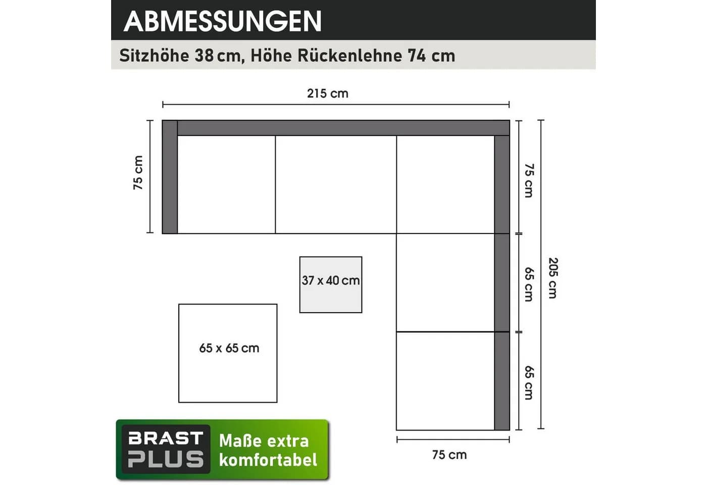 BRAST Sonneninsel Lounge Set 2-6 Personen mit LED-Dach - Bild 4