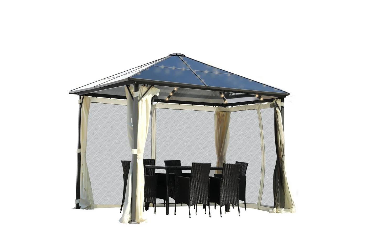 BRAST Pavillon Summerdream Aluminium 3x3m mit LED & Moskitonetz - Bild 2