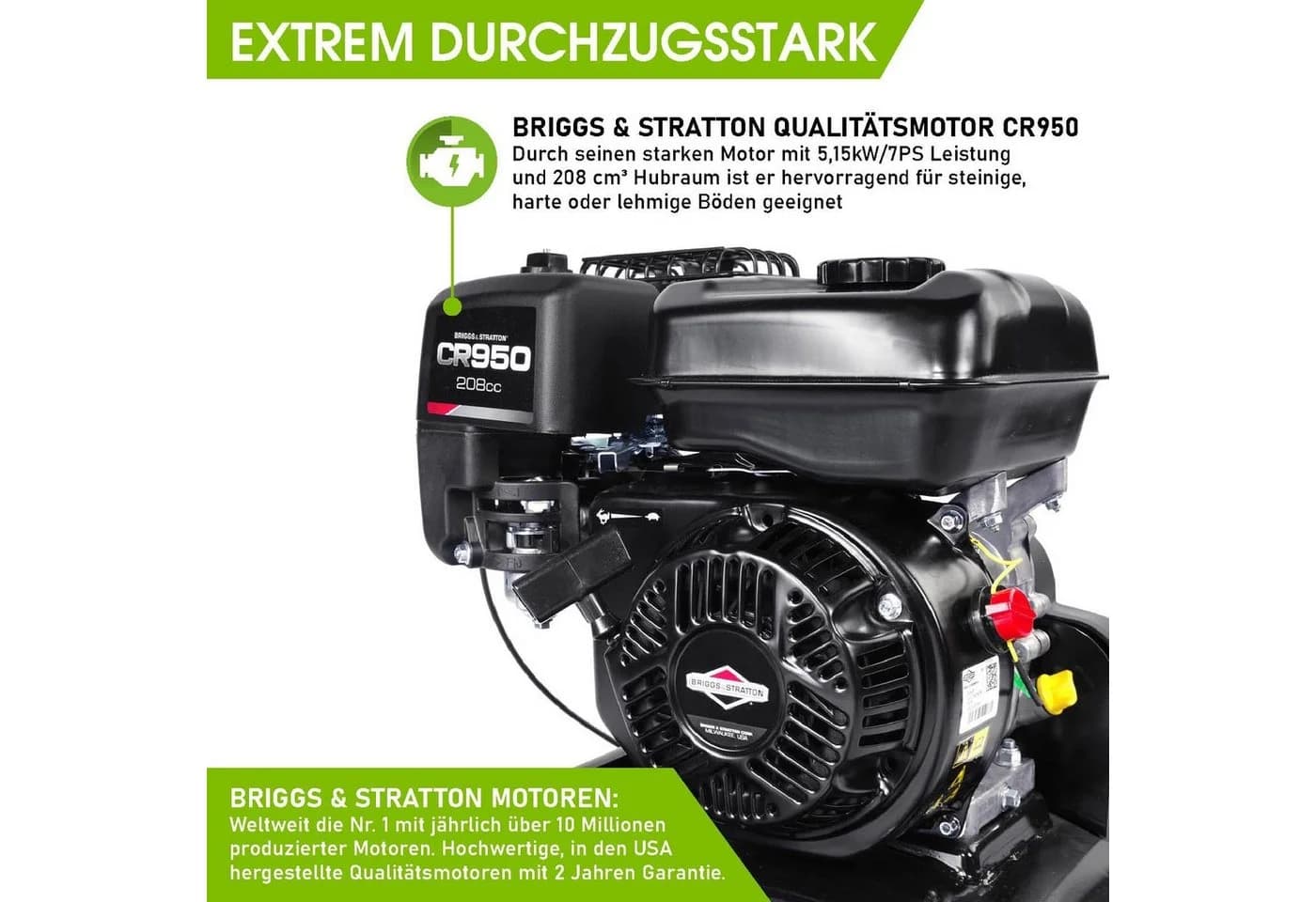BRAST Benzinmotorhacke 7500 B&S Gartenfräse 5,15 kW (7 PS) 50 cm Arbeitsbreite - Bild 4