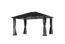 BRAST Pavillon Premium Aluminium Grau Anthrazit mit Moskitonetz Bild 2