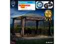 BRAST Premium Aluminium Gartenpavillon Grau mit Moskitonetz und LED Bild 1