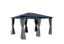 BRAST Pavillon Premium Aluminium Grau mit Moskitonetz und LED Bild 2