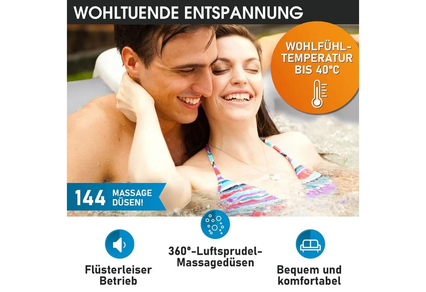 BRAST Whirlpool aufblasbar MSpa Bergen 8 Personen 144 Massagedüsen UVC - Bild 3