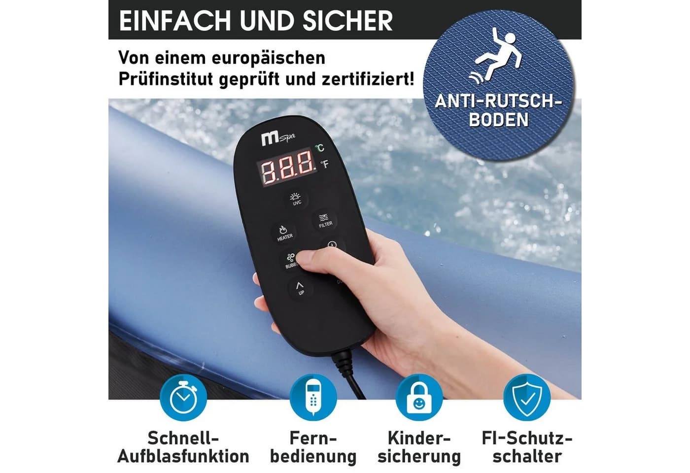 BRAST Whirlpool aufblasbar MSpa Bergen 8 Personen 144 Massagedüsen UVC - Bild 5