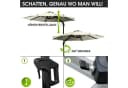 BRAST Ampelschirm Alu Ø300cm Beige mit LED & Schutzhülle Bild 5